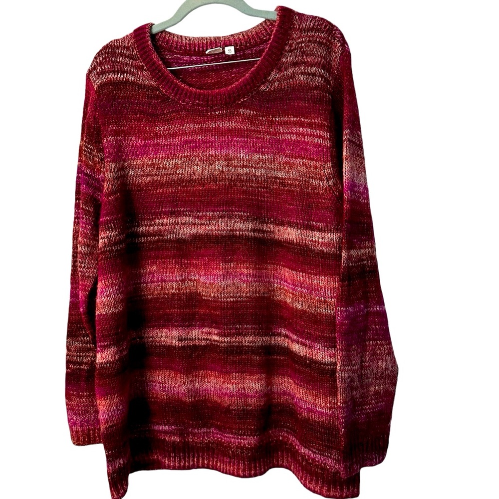 Gap pullover striped sweater- forever cozy, spacedye pink. Women’s size XXL